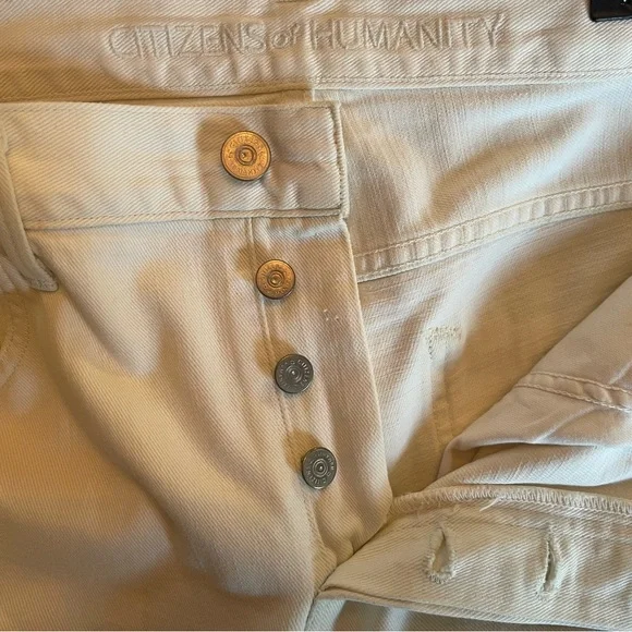 Citizens Of Humanity White Cropped Boyfriend Jeans - Picture 4 of 6